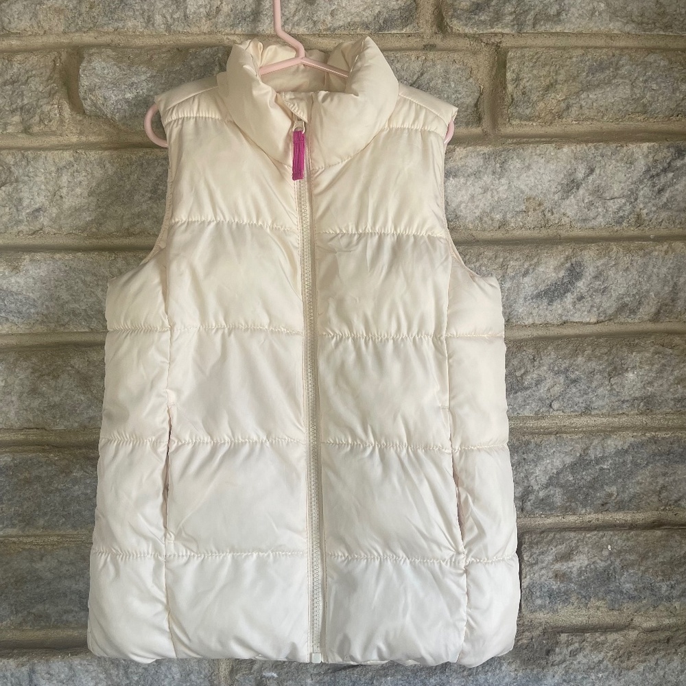 Old Navy Girls Frost Free Puffer Vest Size M/8 Color Cream